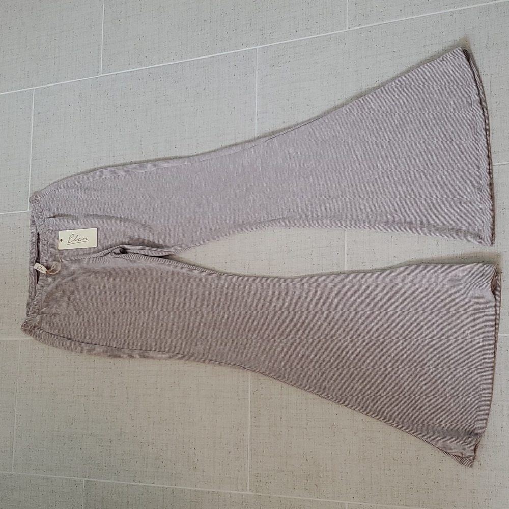 Elan Ela Pant, Pull On, Ribbed, Elastic Waist,  Wide Leg, Med. NWT